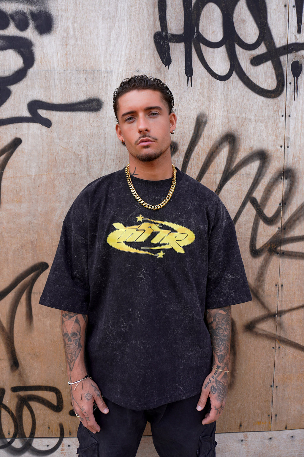 Cosmo Yellow Camo Acid Wash