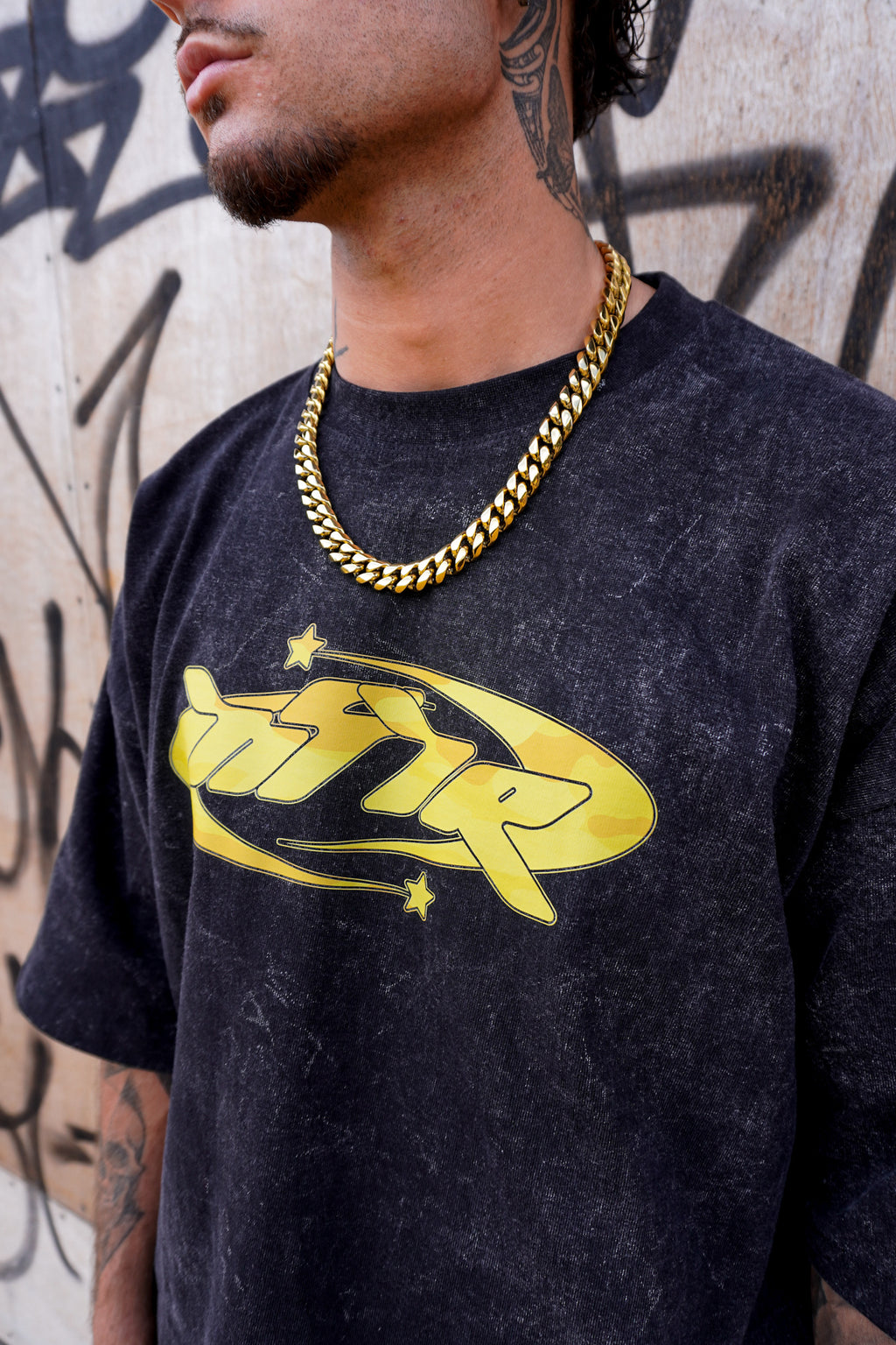 Cosmo Yellow Camo Acid Wash
