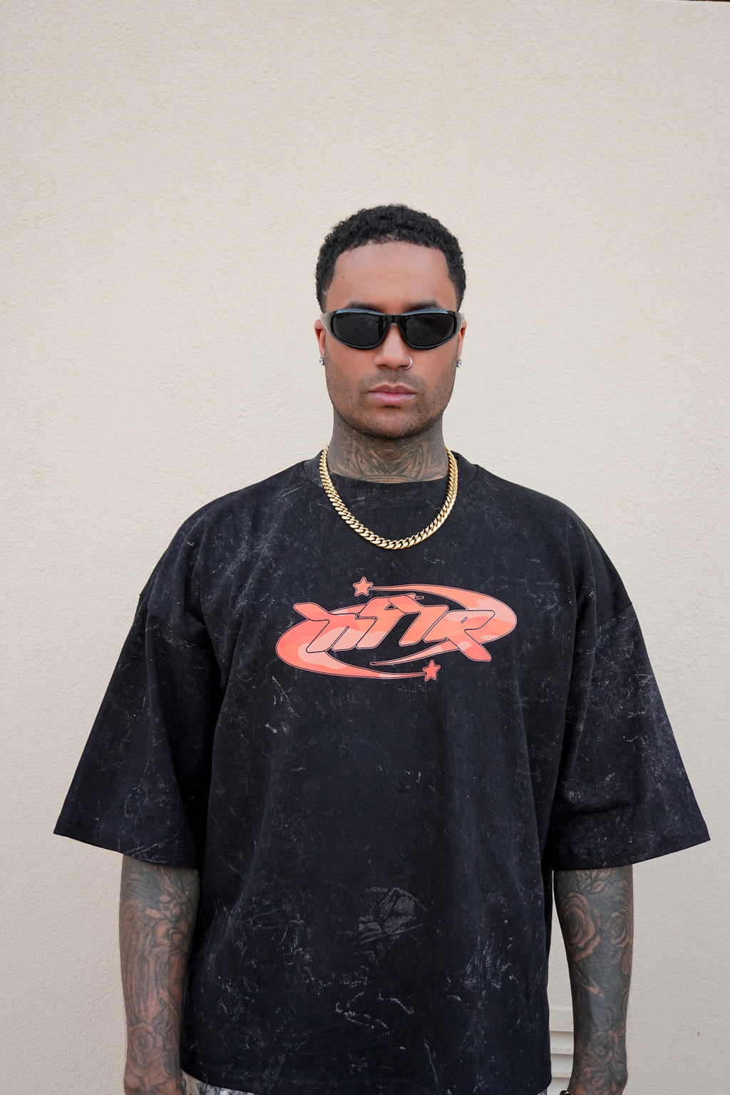Cosmo Orange Camo Acid Wash